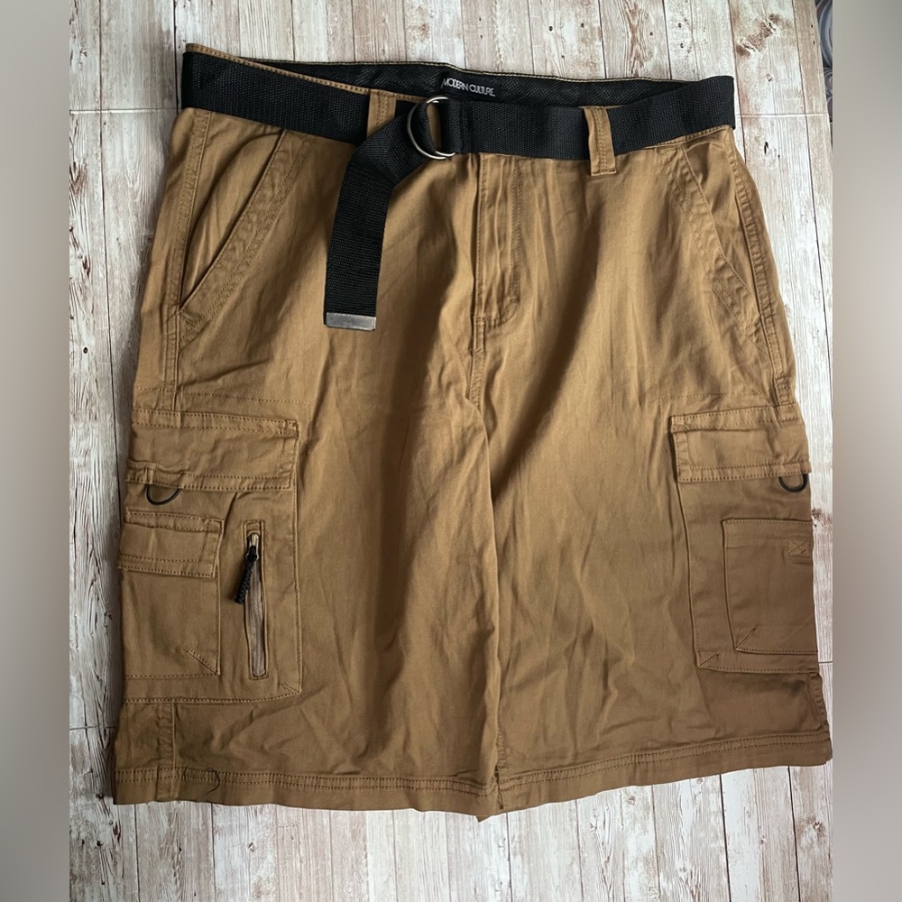 Modern Culture Men's Cargo Shorts with Belt 36W Dark Khaki - Picture 4 of 16